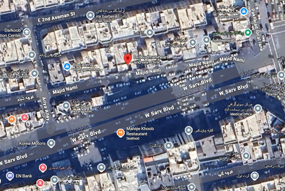 اطلاعات تماس کلینیک دکتر وحید دودمان