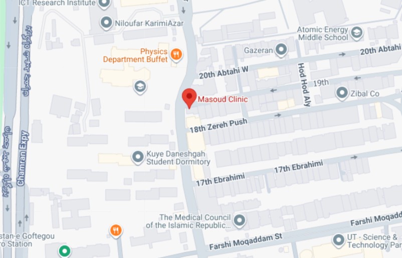 اطلاعات تماس و آدرس کلینیک تخصصی داخلی مسعود