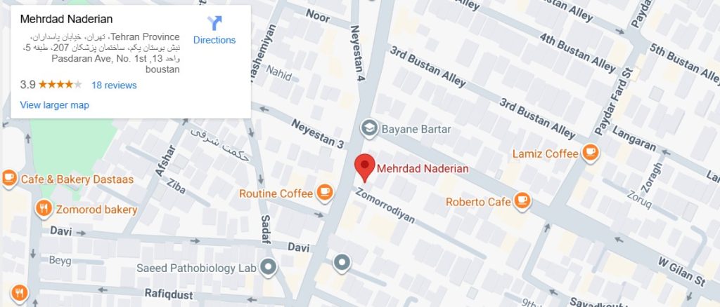 راه‌های ارتباط و آدرس مطب دکتر مهرداد نادریان