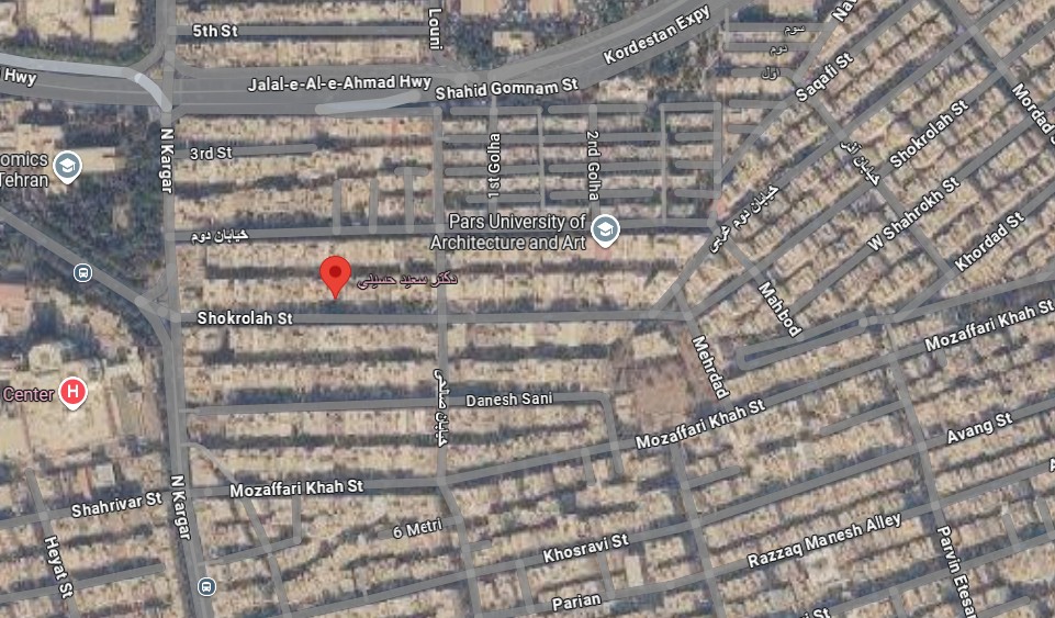 راه‌های ارتباط و آدرس مطب دکتر سعید حسینی